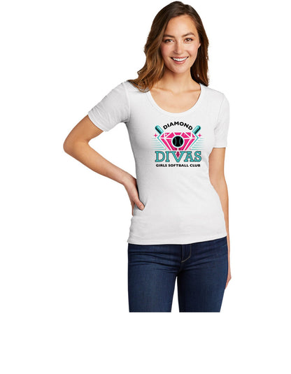 Diamond Divas Ladies Scoop Neck Tee