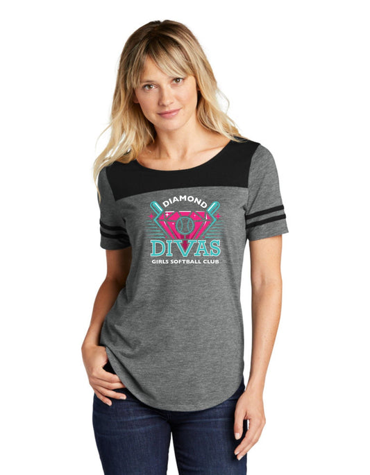 Diamond Divas Ladies Wicking Fan Tee