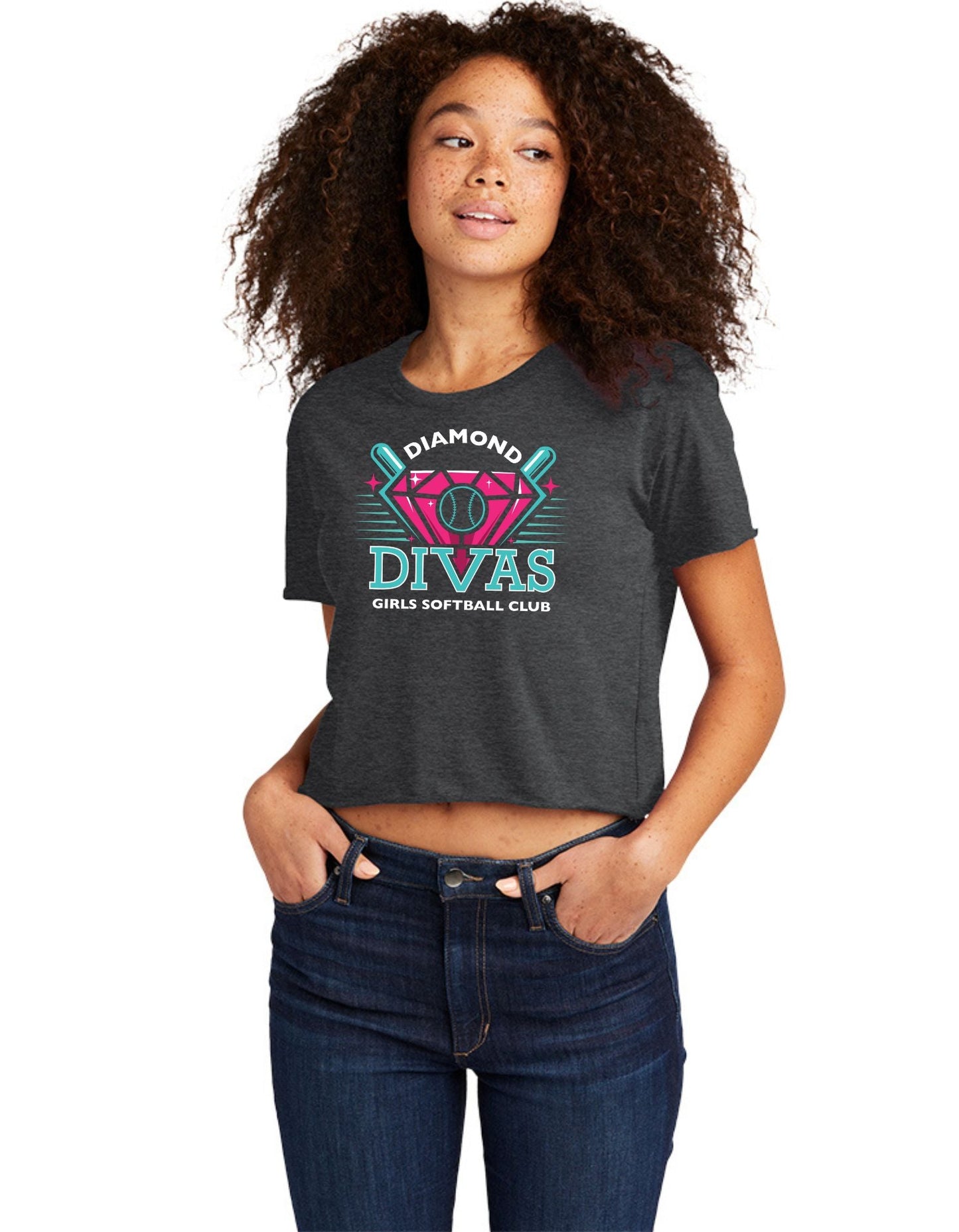 Diamond Divas Ladies Crop Tee